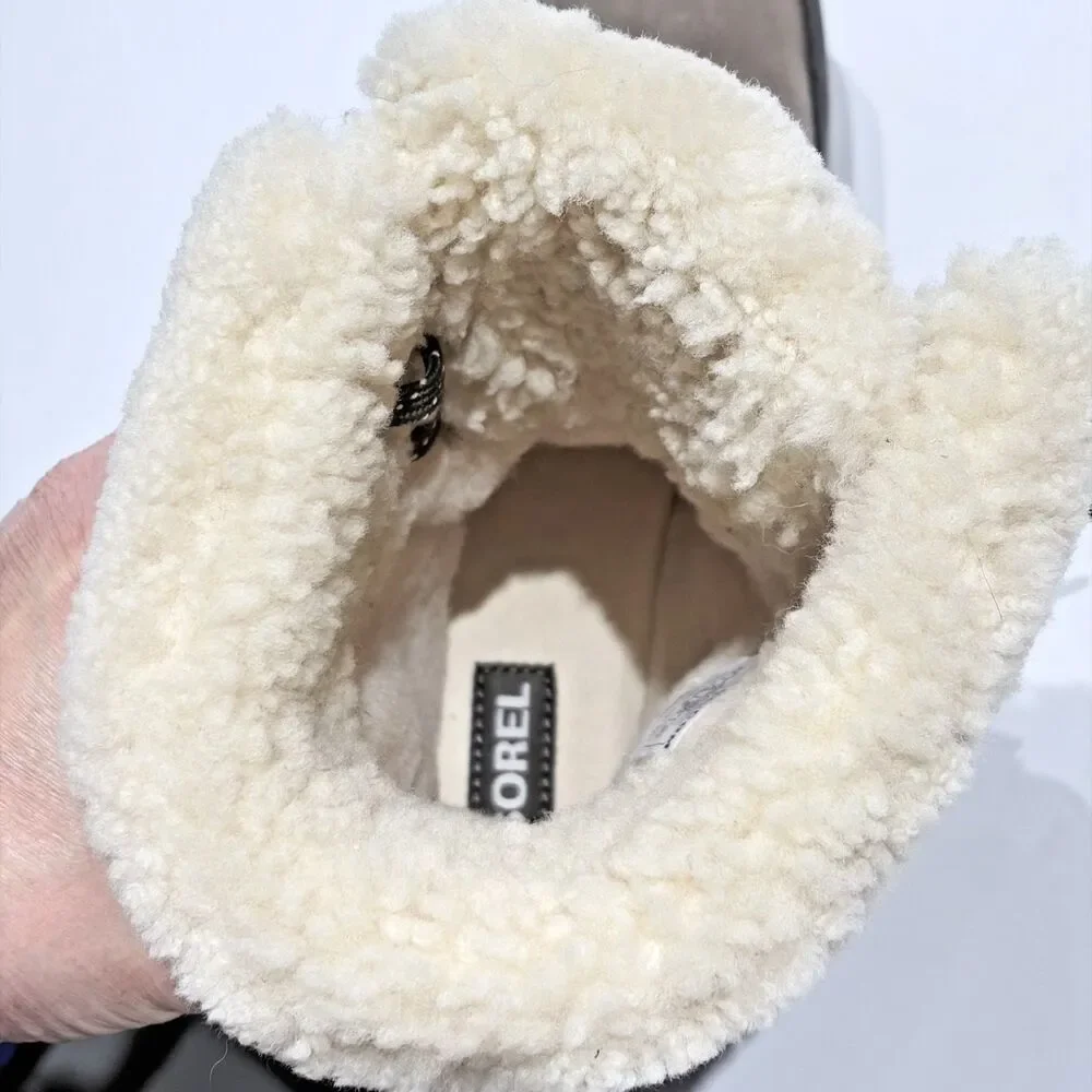 Sorel Tivoli IV Parc Waterproof Winter Boots Beige Leather Women 9.5 Light Wear